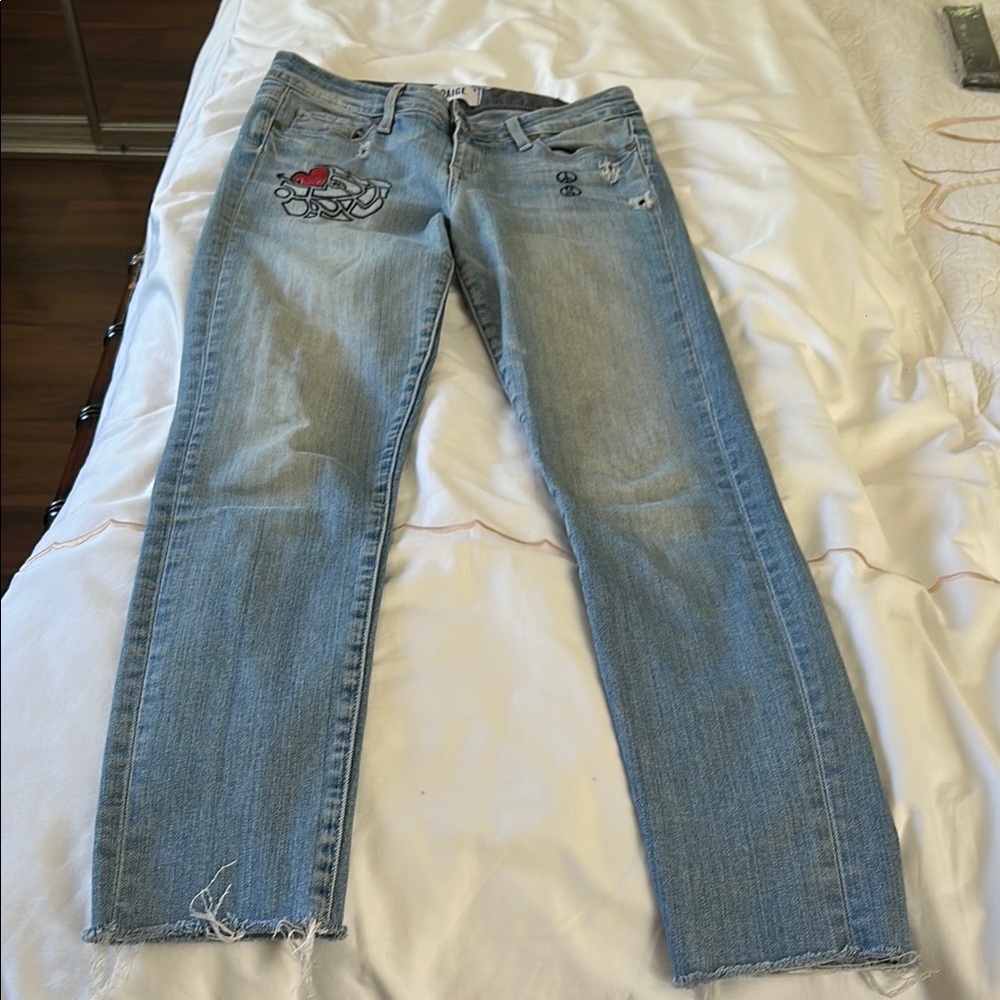 PAIGE SIZE 26- Stylish Blue Jeans with Embroidery